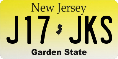 NJ license plate J17JKS