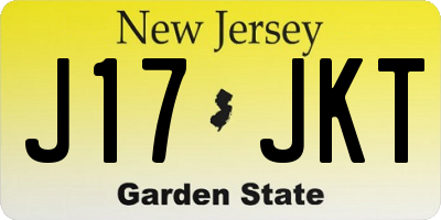 NJ license plate J17JKT