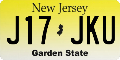 NJ license plate J17JKU