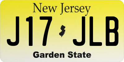 NJ license plate J17JLB