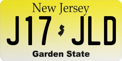 NJ license plate J17JLD