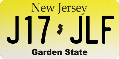 NJ license plate J17JLF