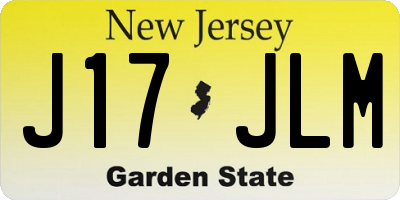 NJ license plate J17JLM