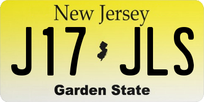 NJ license plate J17JLS