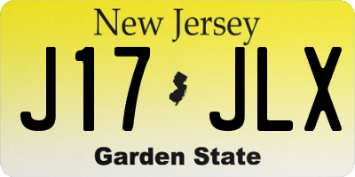 NJ license plate J17JLX