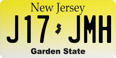 NJ license plate J17JMH