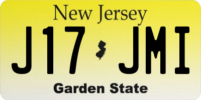 NJ license plate J17JMI