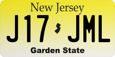 NJ license plate J17JML