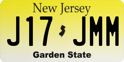 NJ license plate J17JMM