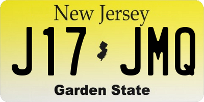 NJ license plate J17JMQ
