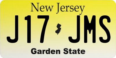 NJ license plate J17JMS