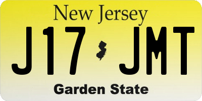 NJ license plate J17JMT