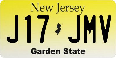 NJ license plate J17JMV