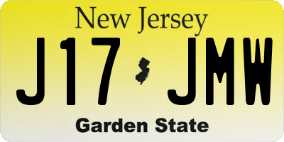 NJ license plate J17JMW