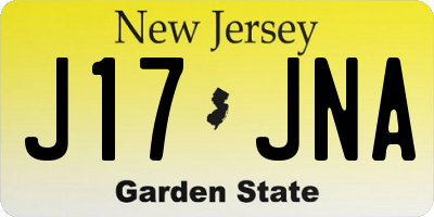 NJ license plate J17JNA