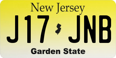 NJ license plate J17JNB