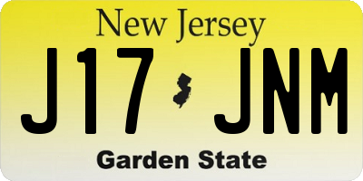 NJ license plate J17JNM