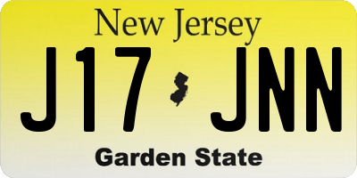 NJ license plate J17JNN