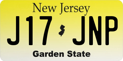 NJ license plate J17JNP