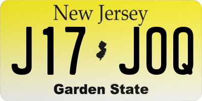 NJ license plate J17JOQ