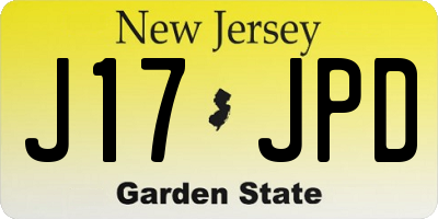 NJ license plate J17JPD