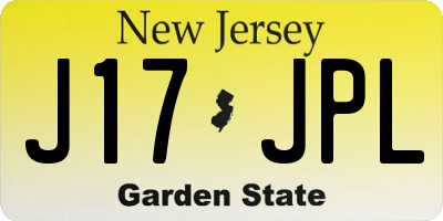 NJ license plate J17JPL