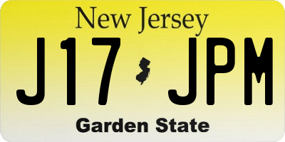 NJ license plate J17JPM