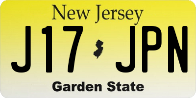 NJ license plate J17JPN
