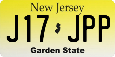 NJ license plate J17JPP