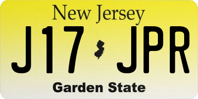 NJ license plate J17JPR
