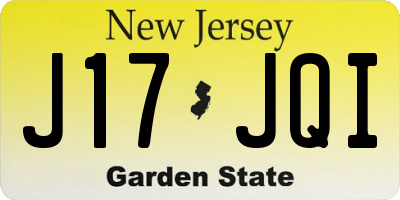 NJ license plate J17JQI