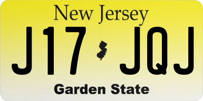 NJ license plate J17JQJ