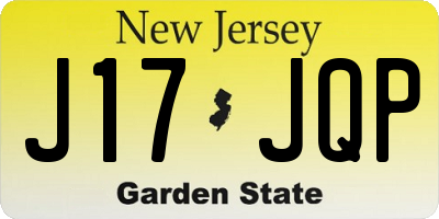NJ license plate J17JQP