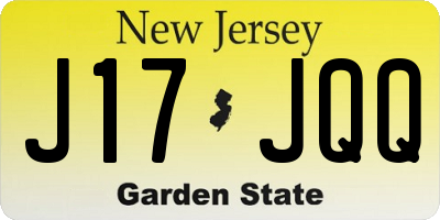NJ license plate J17JQQ