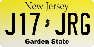 NJ license plate J17JRG