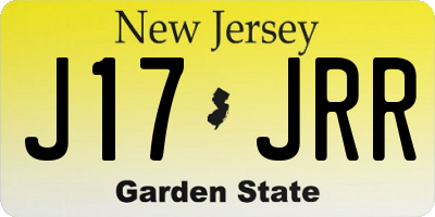 NJ license plate J17JRR