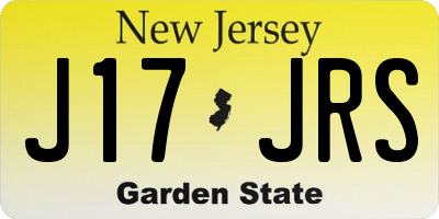NJ license plate J17JRS