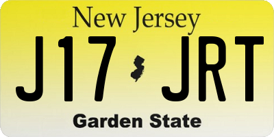 NJ license plate J17JRT