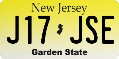 NJ license plate J17JSE