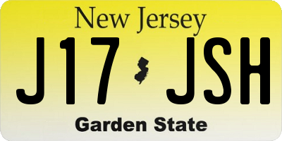 NJ license plate J17JSH