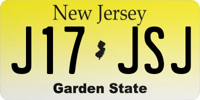 NJ license plate J17JSJ