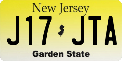 NJ license plate J17JTA