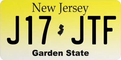 NJ license plate J17JTF