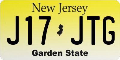 NJ license plate J17JTG