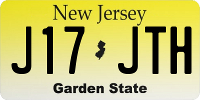 NJ license plate J17JTH