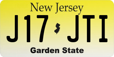 NJ license plate J17JTI