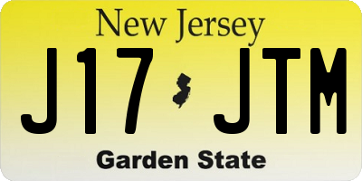 NJ license plate J17JTM