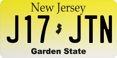 NJ license plate J17JTN