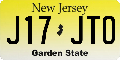 NJ license plate J17JTO