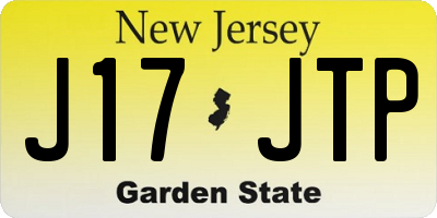 NJ license plate J17JTP
